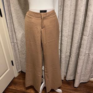 Classic wide leg beige trouser